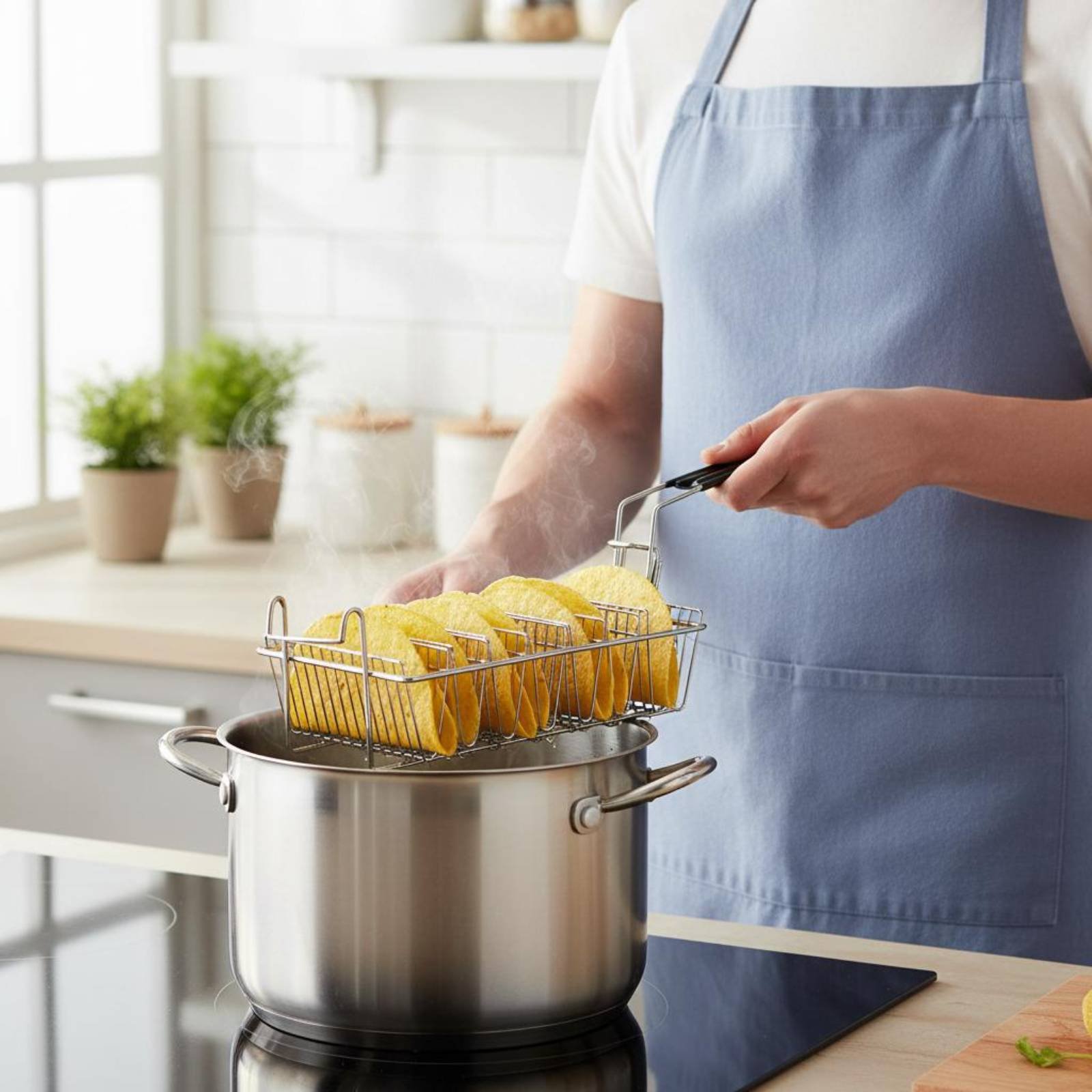 Deep Fryer Stainless - Panier à tacos 8 emplacements résistant