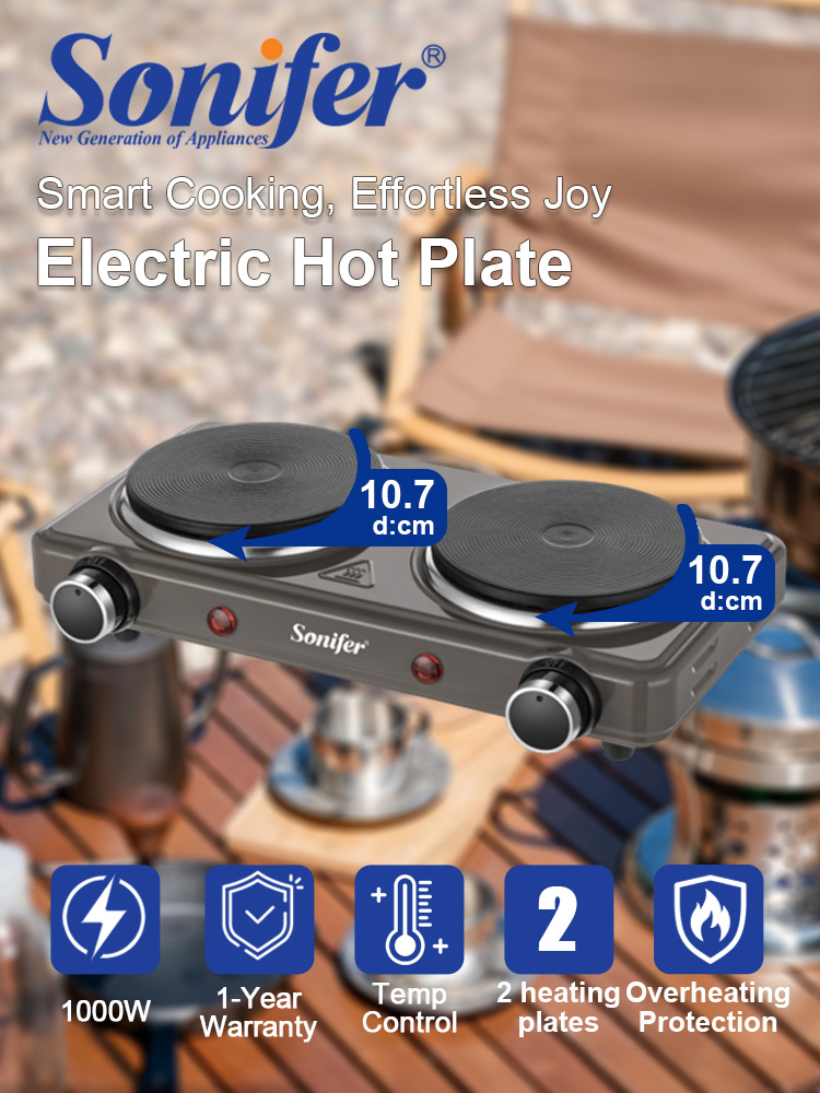 Induction Cooktop Portable - Cuisinière électrique à double brûleur Sonifer