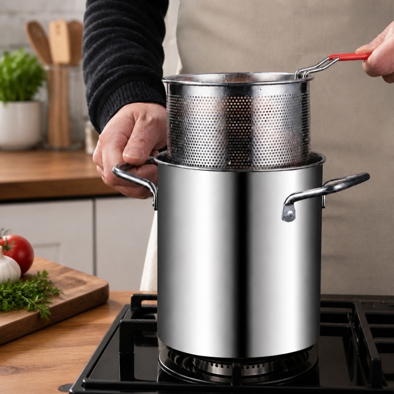 Deep Fryer Stainless - Friteuse en acier inoxydable 304 avec