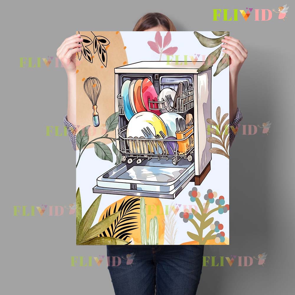 Affiche imprimée de lave-vaiss - Kitchen Appliances Pictures avis et prix